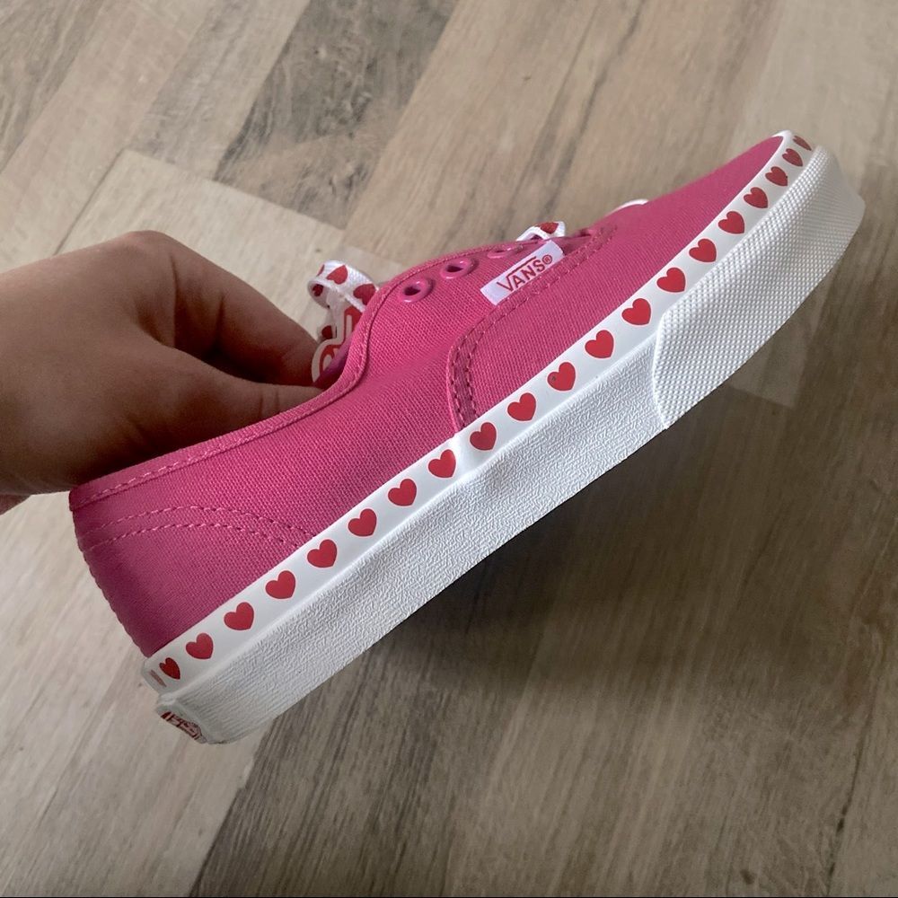 Vans shoes for kids, pink with hearts